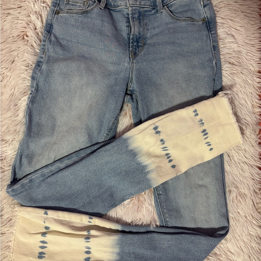 Old Navy Blue and Cream Skinny Jeans